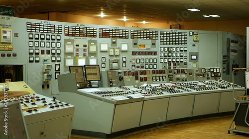 Control Room Of Old Hydroelectric Power Plant photo