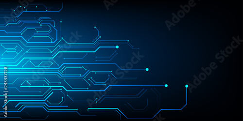 Abstract futuristic technology  circuit design on blue color background .vector, illustration.