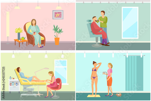 Barber Shop for Men Beards and Tanning Vector