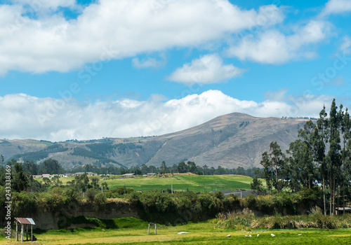 View of a landscape near Cayambe, Ecuador.