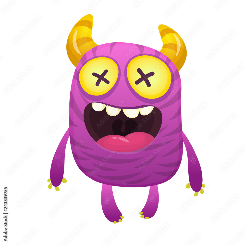 Silly cartoon scary monster illustration. Halloween monster design