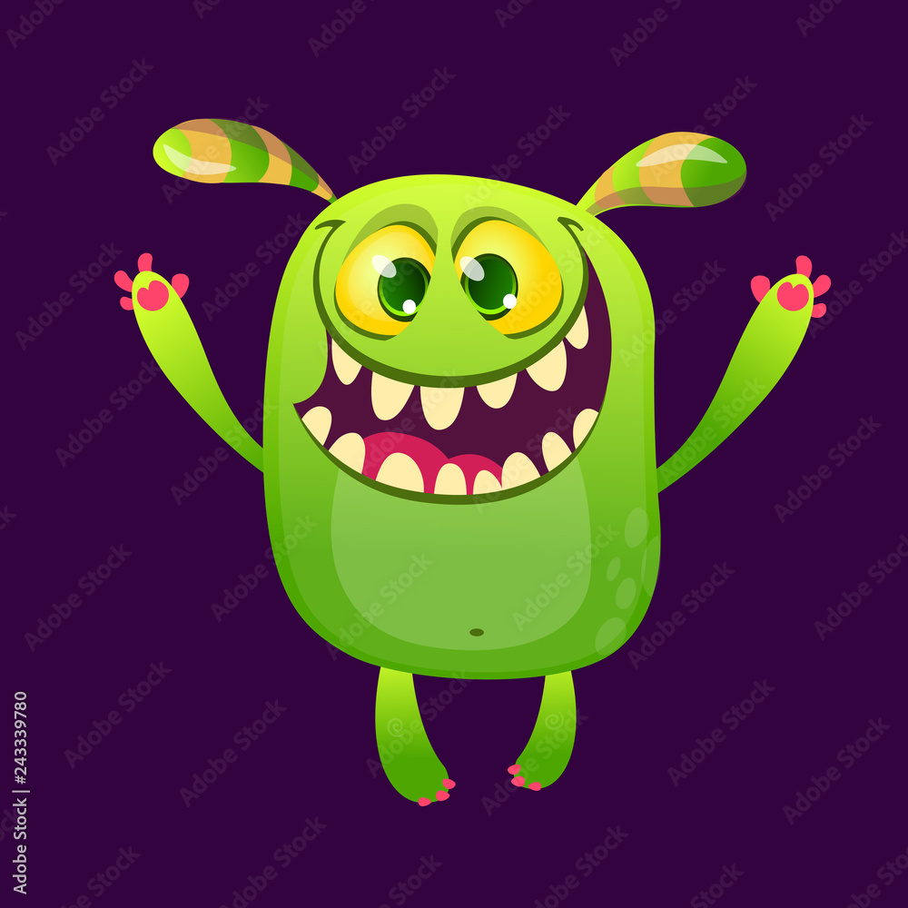 Fototapeta premium Cute cartoon monster . Halloween vector illustration