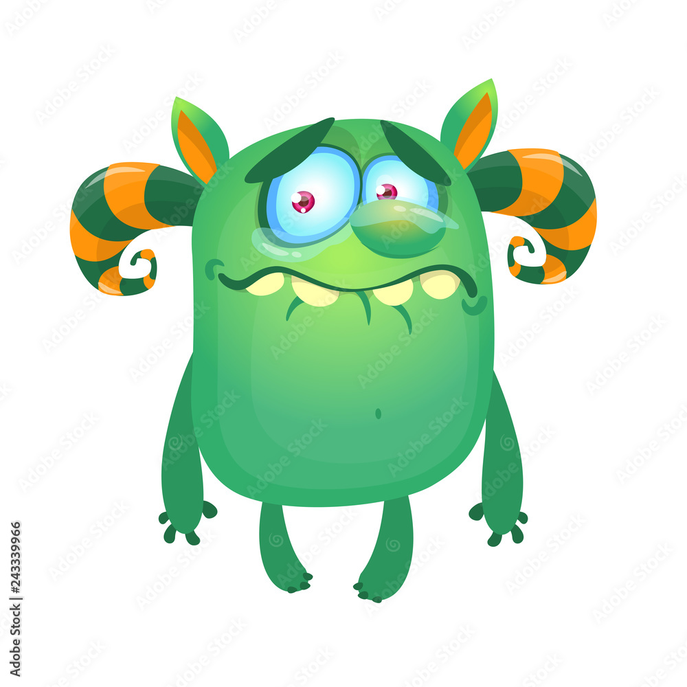 Funny crying monster with tears on her eyes. Halloween design Funny crying monster with tears on her eyes. Halloween design