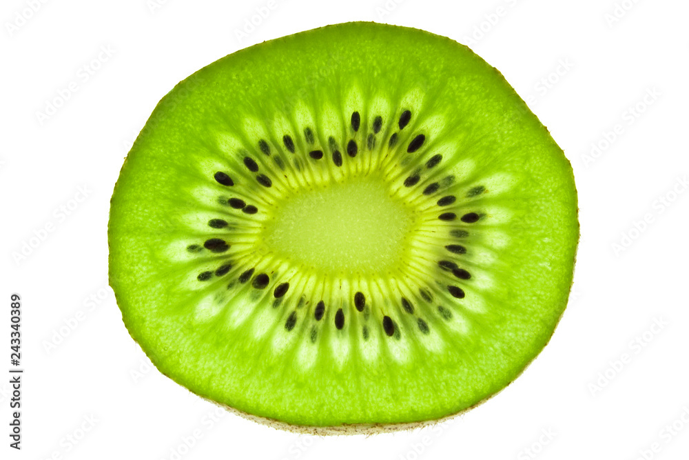 Kiwi fruit slice isolated on a white background. Kiwi fruit slice isolated on a white background.