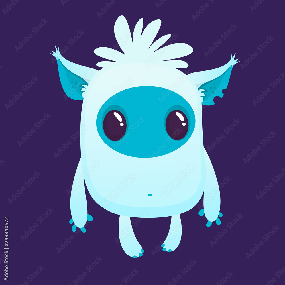 Funny cartoon yeti bigfoot character. Halloween monster Funny cartoon yeti bigfoot character. Halloween monster