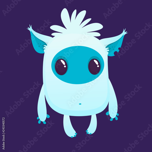 Funny cartoon yeti bigfoot character. Halloween monster