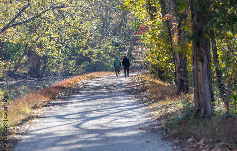 Couple walking in Fall Couple walking in Fall