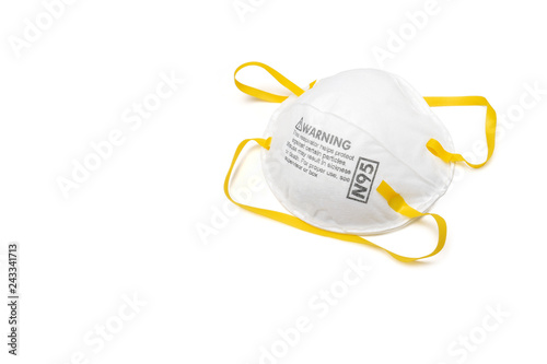 protection factor for N95 Filtering face mask - text space - clipping path