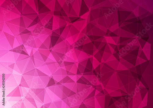 Obraz na plátně Banner with a polygonal pattern in pink.