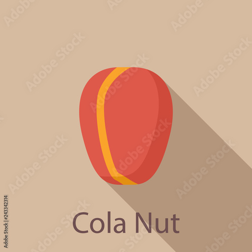 Cola nut icon. Flat illustration of cola nut vector icon for web design