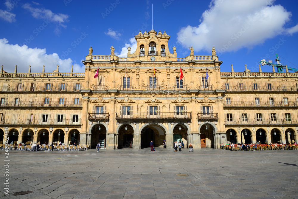 Salamanca, Spain - November 15, 2018: Square Mayor of Salamanca.