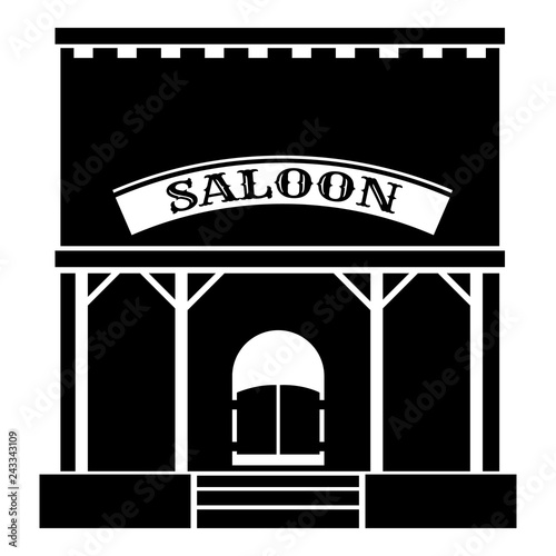 Western saloon icon. Simple illustration of western saloon vector icon for web design isolated on white background
