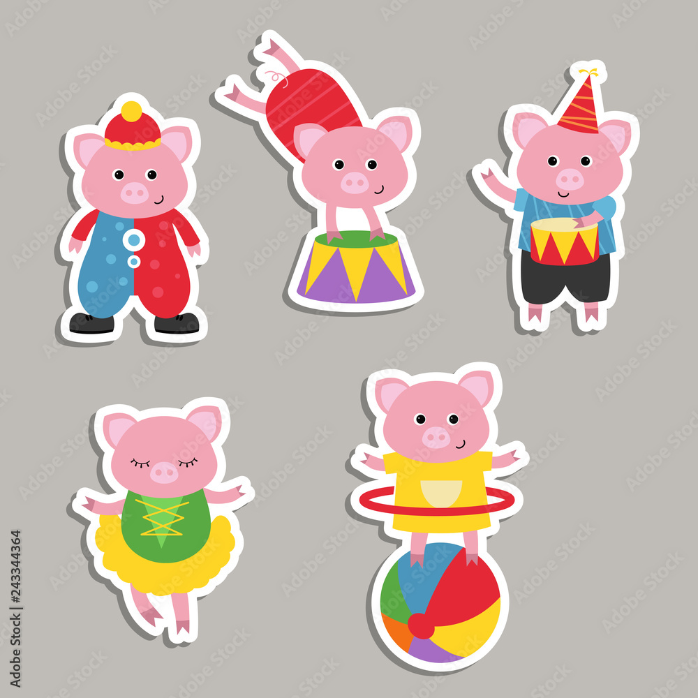 Set of circus animals. Set of circus animals.