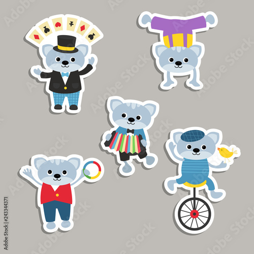 Set of circus animals.