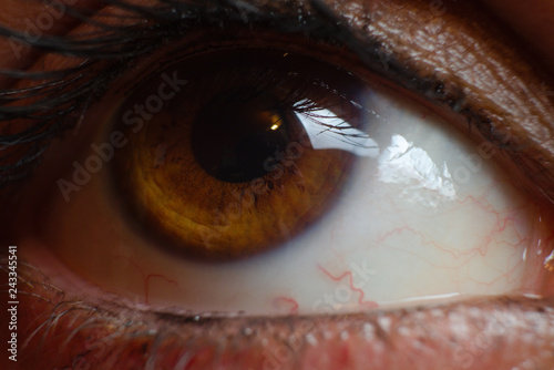 very close view of a girl's eye