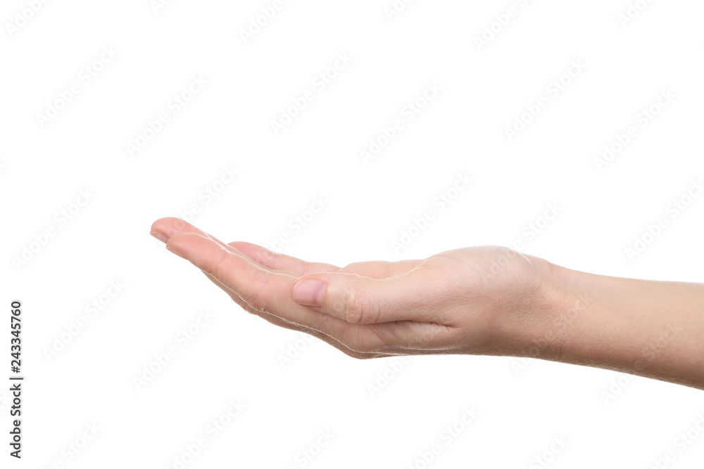 Female hand isolated on white background Female hand isolated on white background