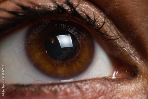 very close view of a girl's eye