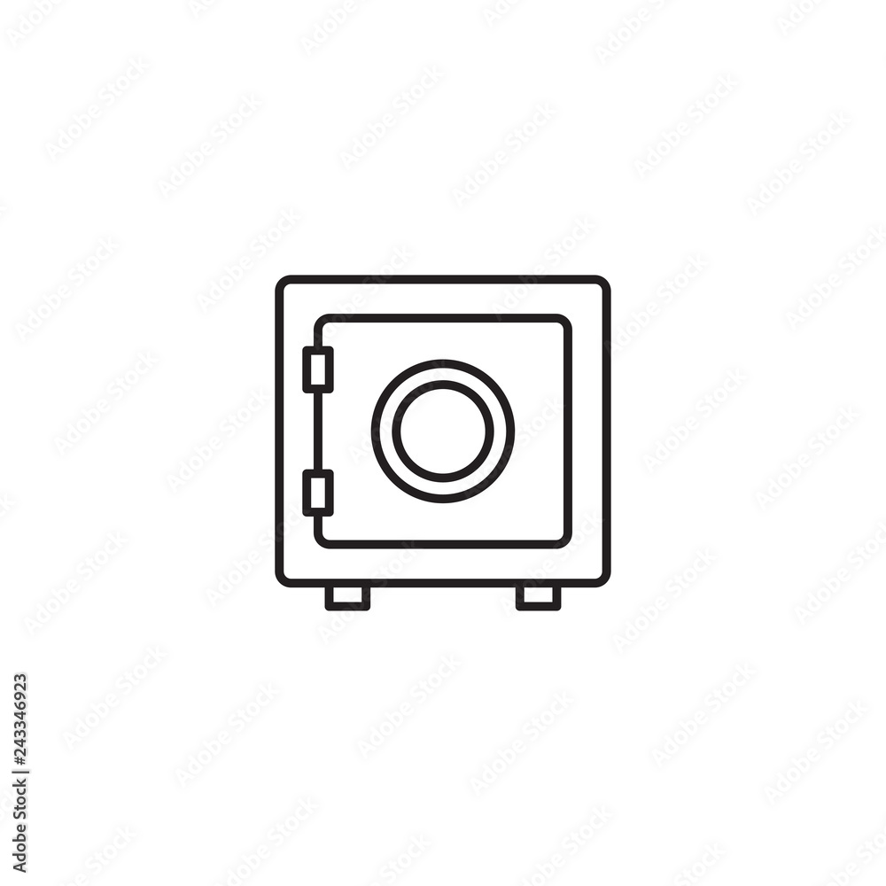 Simple line icon of safe box