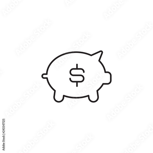 Linear piggy bank icon