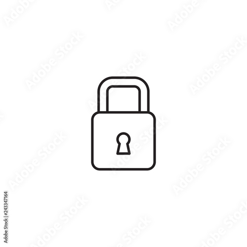Line icon of lock