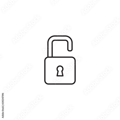 Line icon of lock
