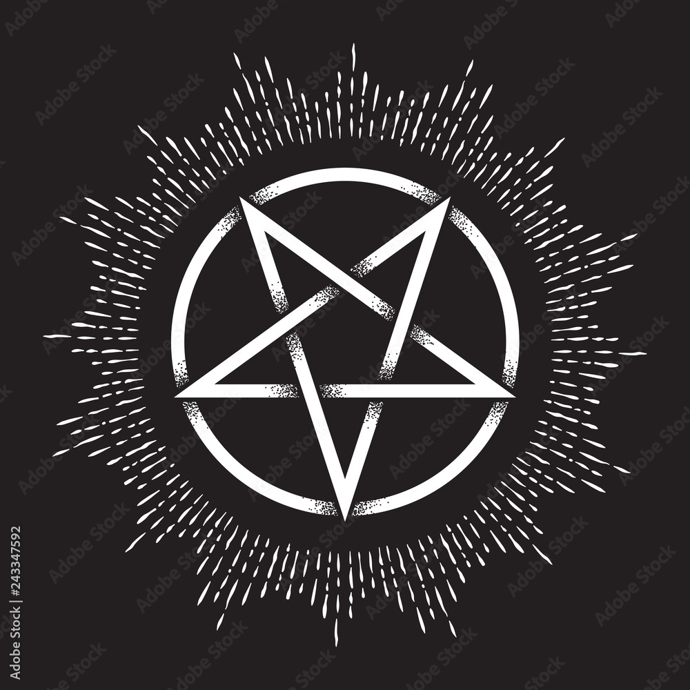 Moth Occult Pentagram Graphic · Creative Fabrica