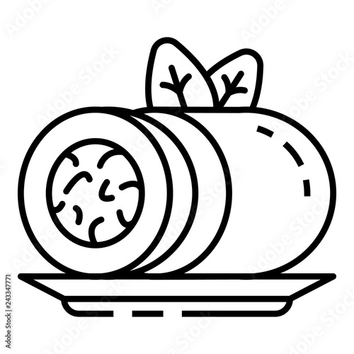 Spinach roll icon. Outline spinach roll vector icon for web design isolated on white background
