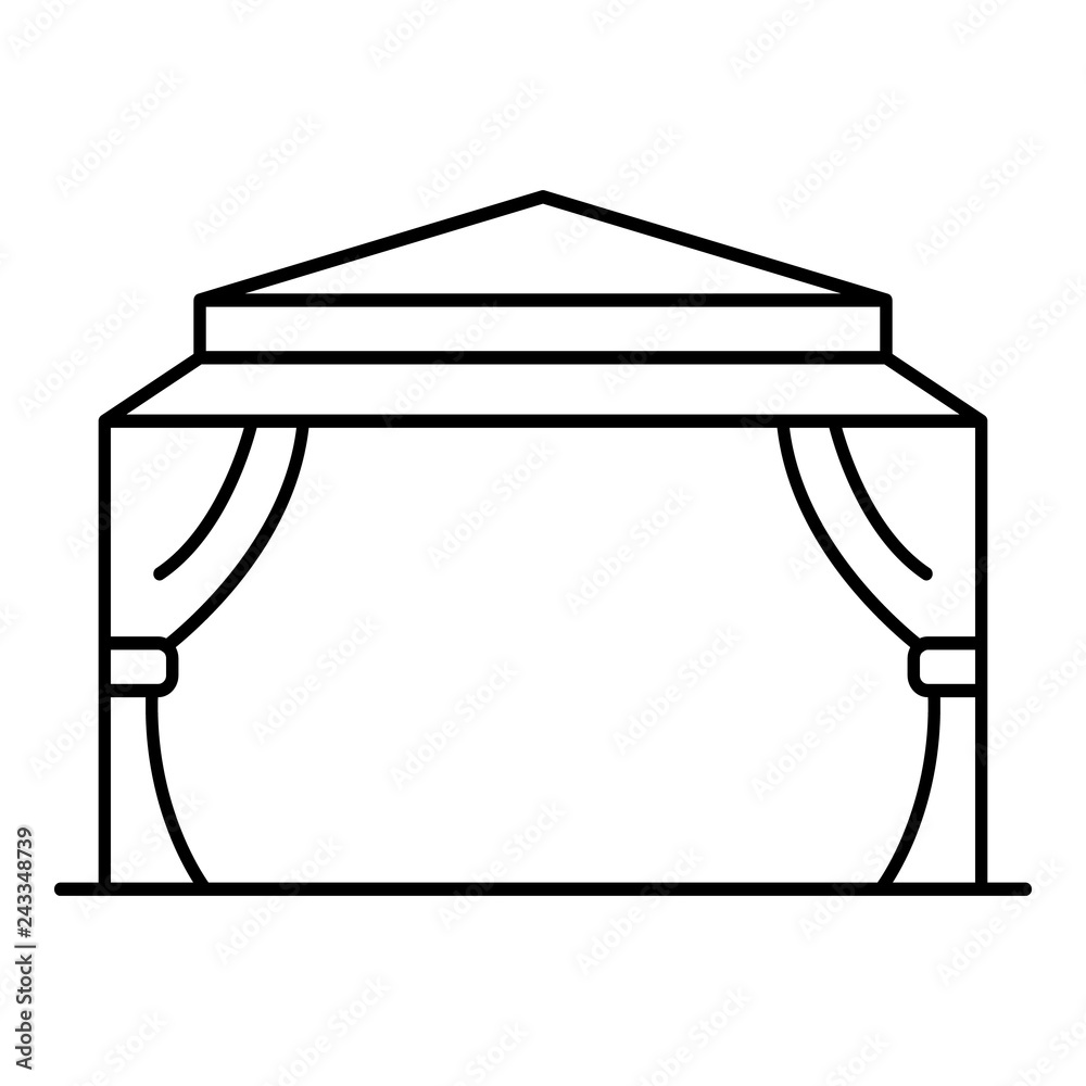 House garden tent icon. Outline house garden tent vector icon for web design isolated on white background House garden tent icon. Outline house garden tent vector icon for web design isolated on white background