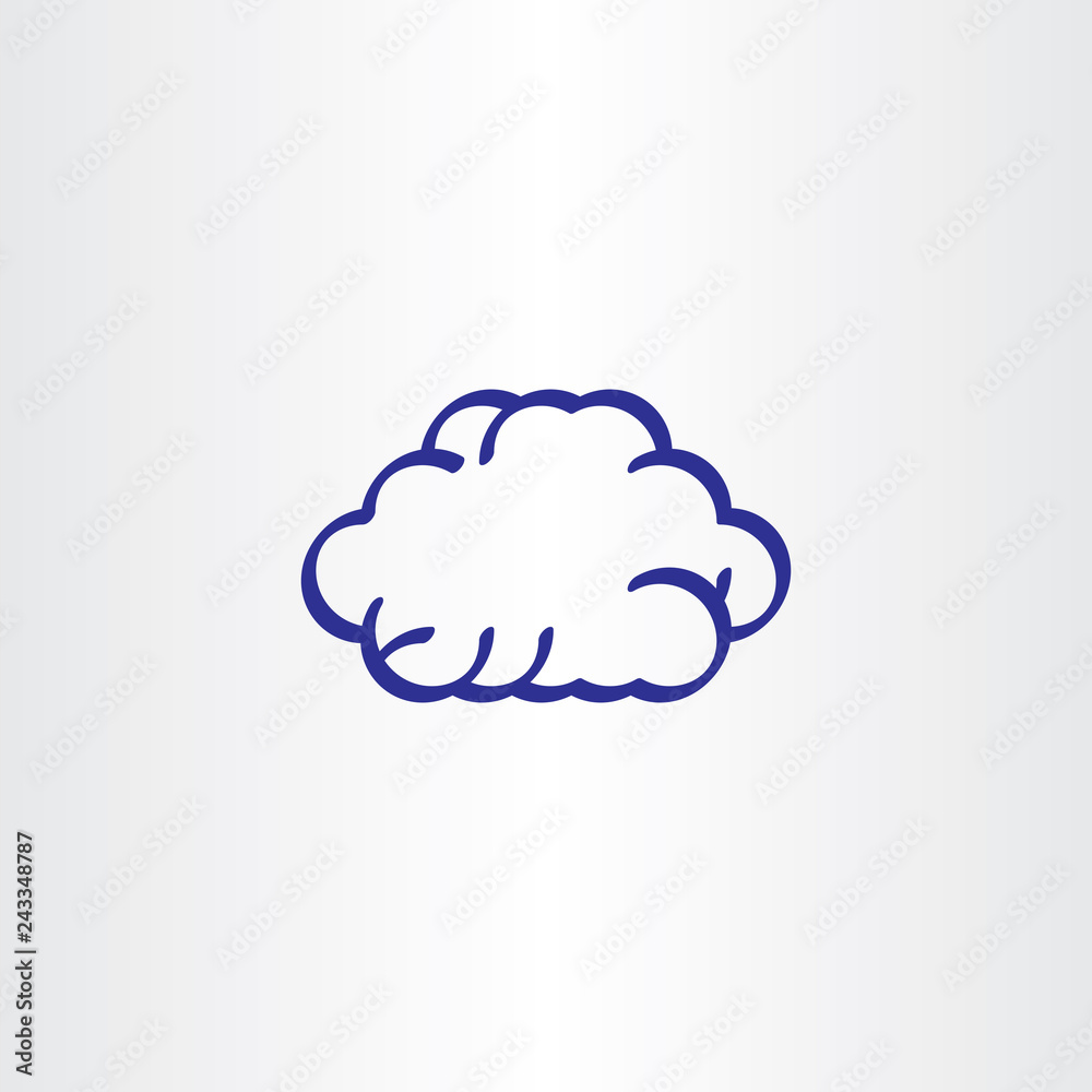 blue cloud line icon symbol design element sign