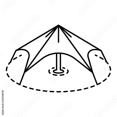 Festival tent icon. Outline festival tent vector icon for web design isolated on white background
