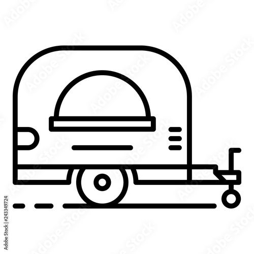 Food trailer shop icon. Outline food trailer shop vector icon for web design isolated on white background