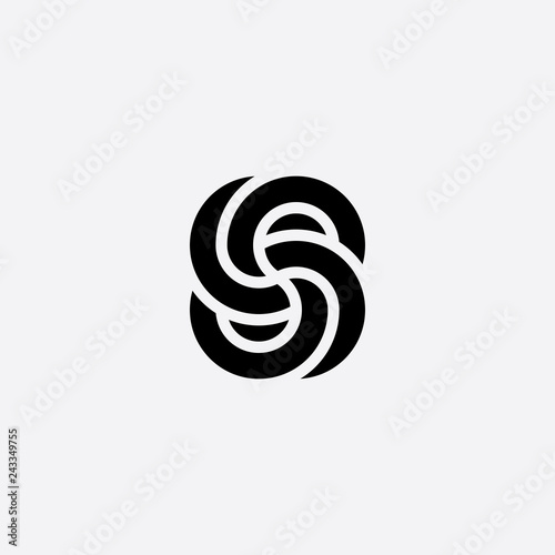 geometric knot logo black icon vector infinity symbol