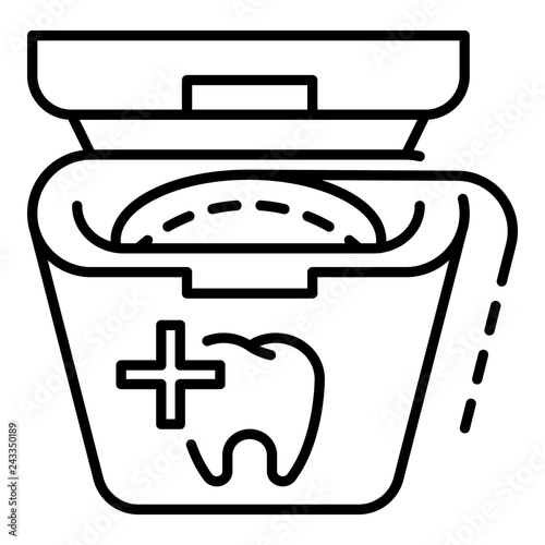 Floss box icon. Outline floss box vector icon for web design isolated on white background
