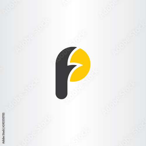 letter f and p fp logo vector icon element
