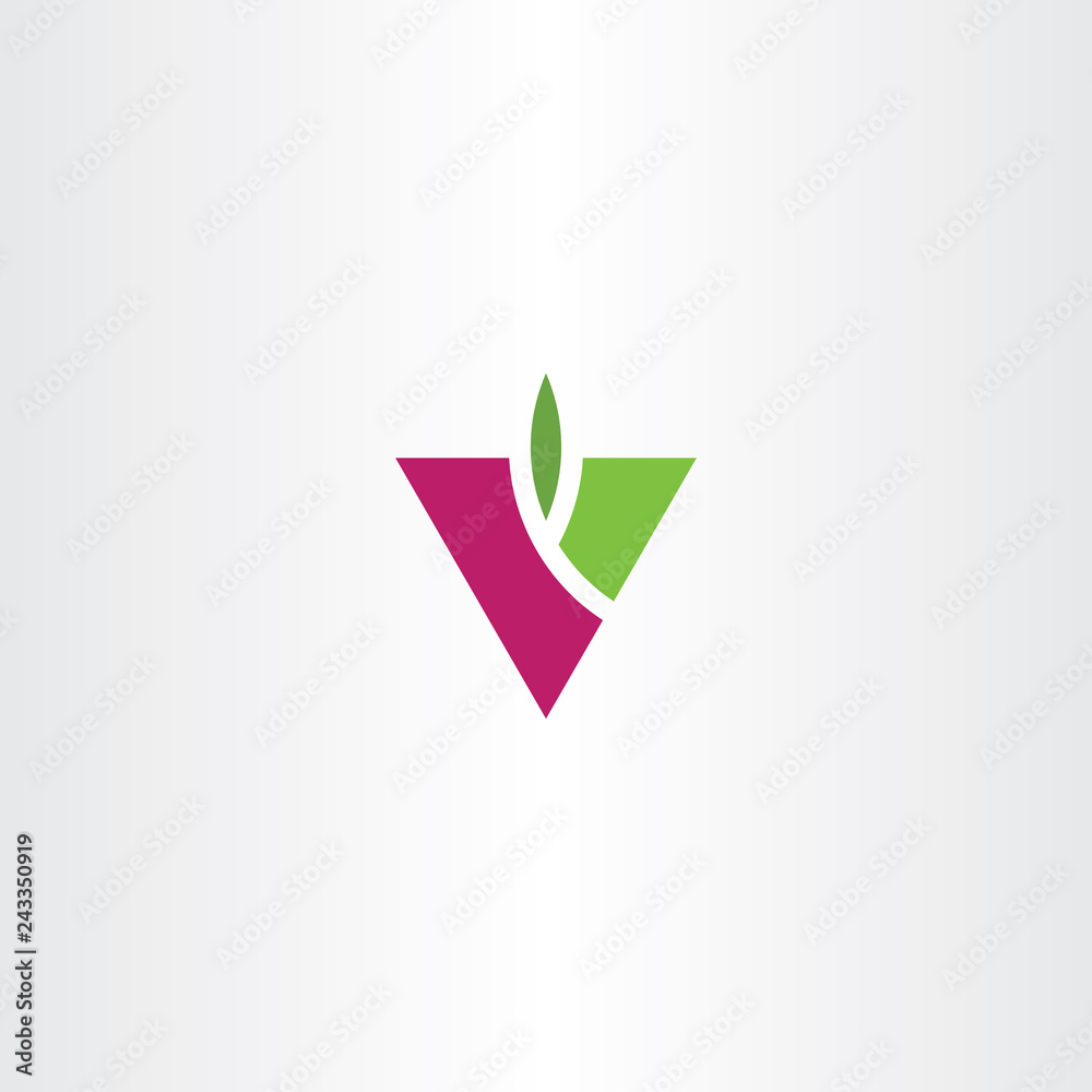 letter v with leaf logo icon vector symbol letter v with leaf logo icon vector symbol