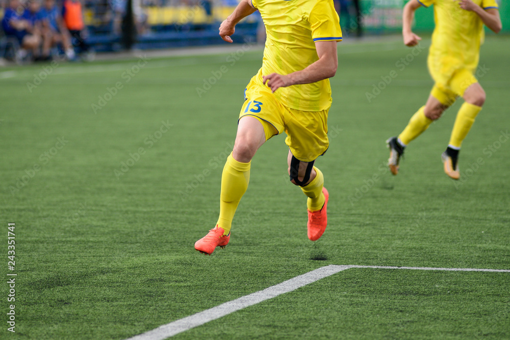 Soccer players fights during football match on stadium Soccer players fights during football match on stadium