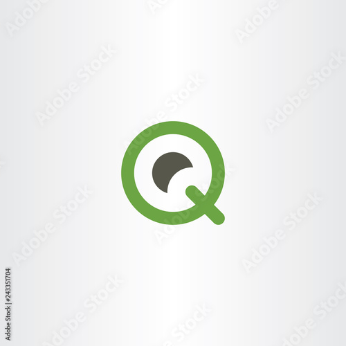 q logo icon green letter vector symbol element