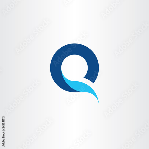q logo letter blue symbol fresh water icon logotype vector