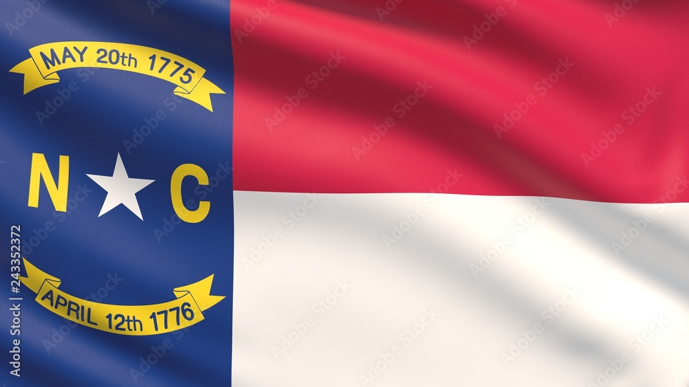Fototapeta premium State of North Carolina flag. Flags of the states of USA.
