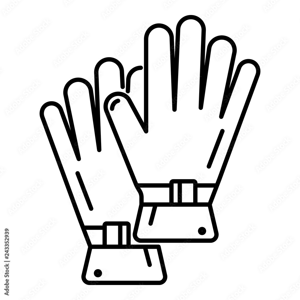 Rafting gloves icon. Outline rafting gloves vector icon for web design isolated on white background Rafting gloves icon. Outline rafting gloves vector icon for web design isolated on white background