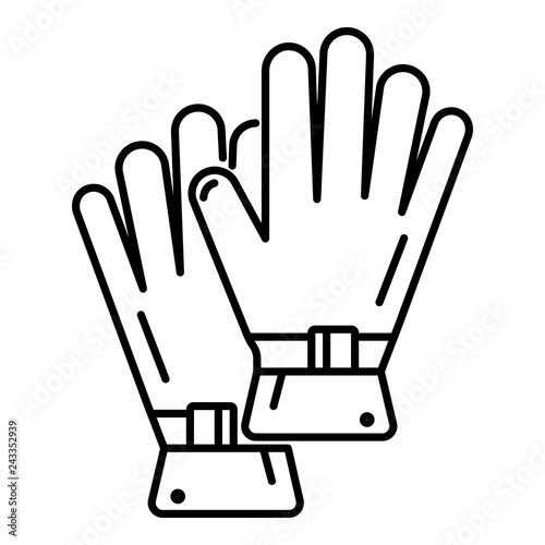 Rafting gloves icon. Outline rafting gloves vector icon for web design isolated on white background