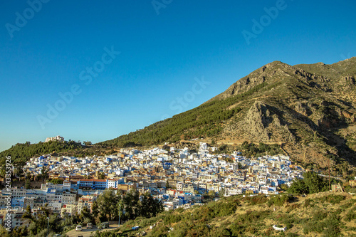 Panoramic view in Chefchaouen, Marocco