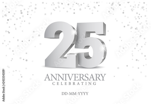 Anniversary 25. silver 3d numbers.