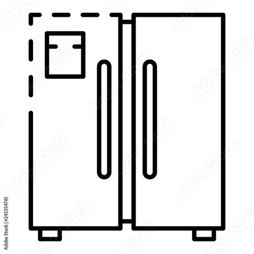 Door freezer icon. Outline door freezer vector icon for web design isolated on white background