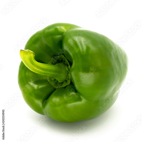 Green bell pepper balls isolated on a white background.