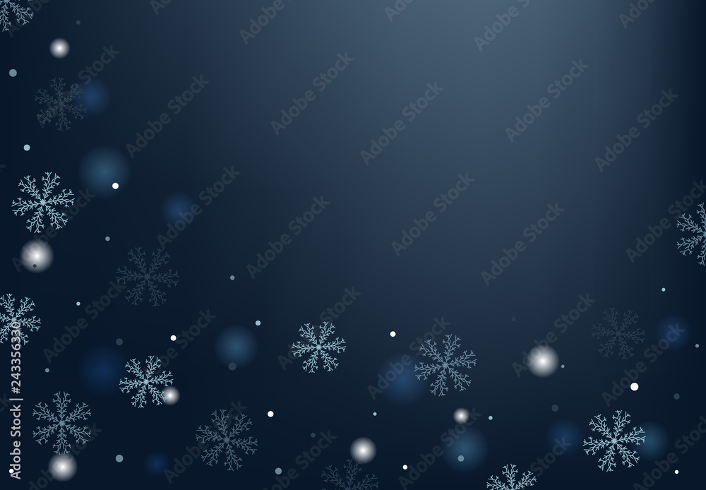 Winter background with falling snow and snowflakes Winter background with falling snow and snowflakes