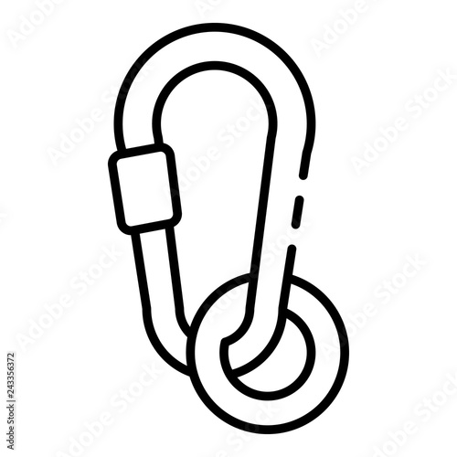 Metal carabine icon. Outline metal carabine vector icon for web design isolated on white background