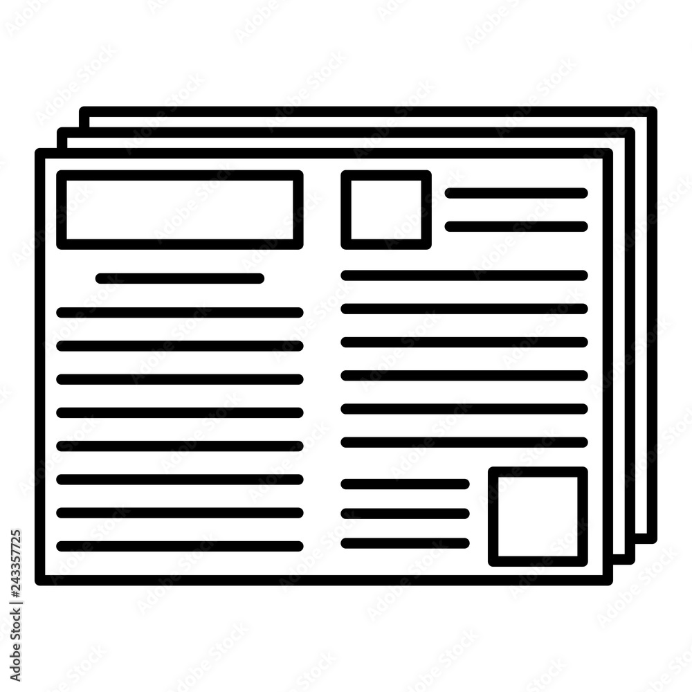 Newspaper icon. Outline newspaper vector icon for web design isolated on white background Newspaper icon. Outline newspaper vector icon for web design isolated on white background