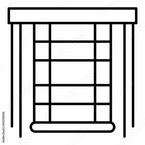 Blind window icon. Outline blind window vector icon for web design isolated on white background