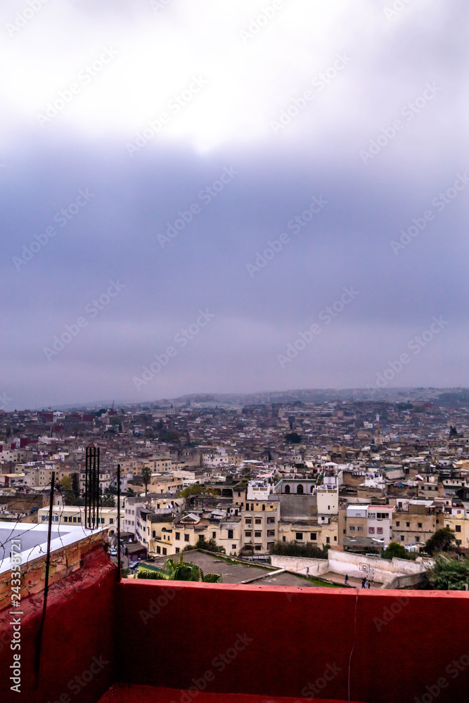 Panoramic view in Fez, Marocco